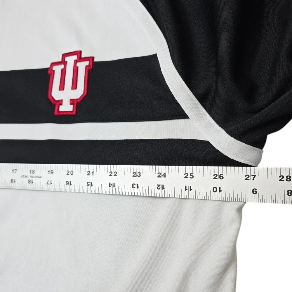 Adidas Track Jacket Mens 2XL Black White Polyester Indiana Hoosiers Zip Trefoil‎